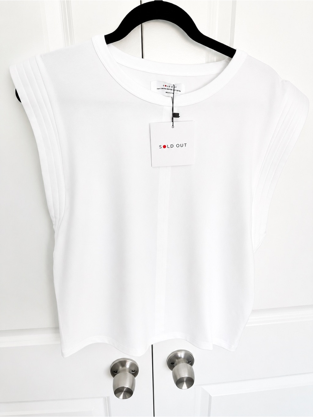 Minimalist White Pleated Shoulder Tank Top